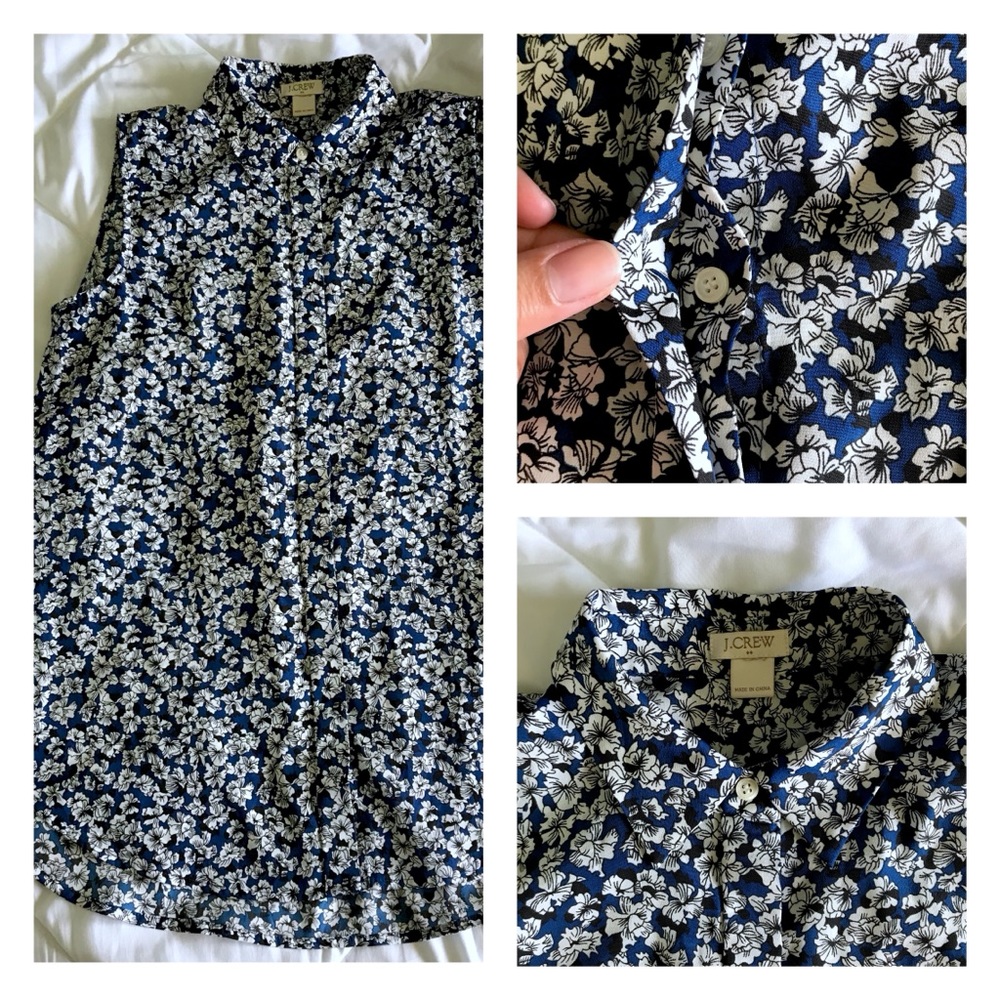⬇️J.Crew collared blue top w/buttons Sz:Medium